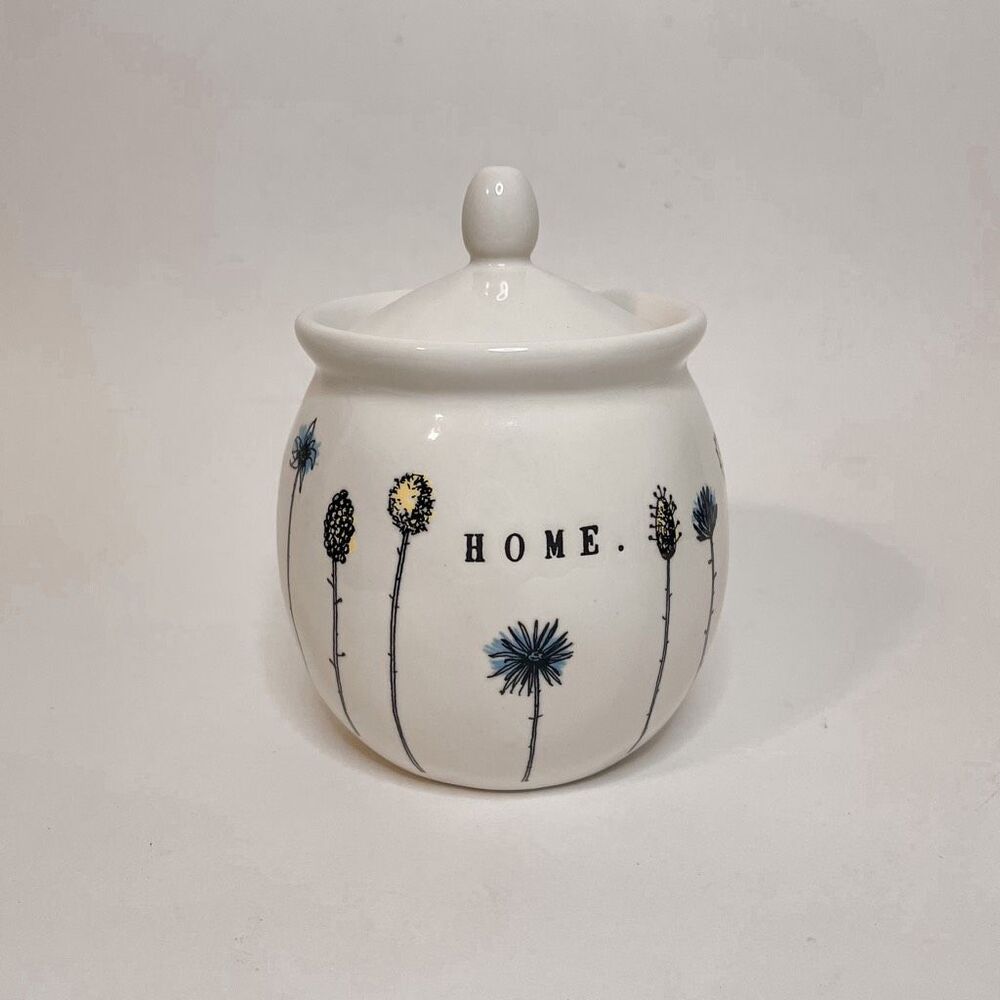 Vintage Magenta Rae Dunn Home Wildflowers Sugar Bowl